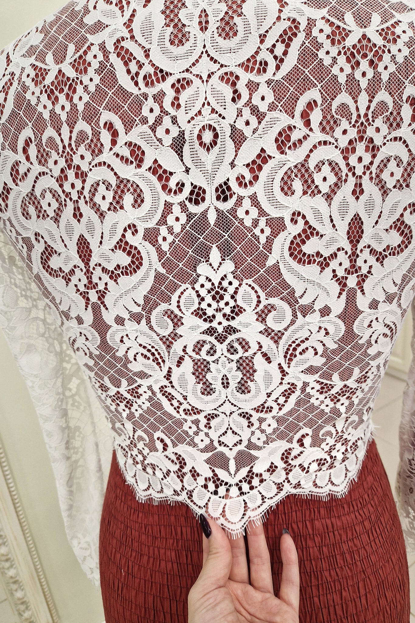 Lace Bolero with Front Buttoning and Turtle Neckline | GRACE