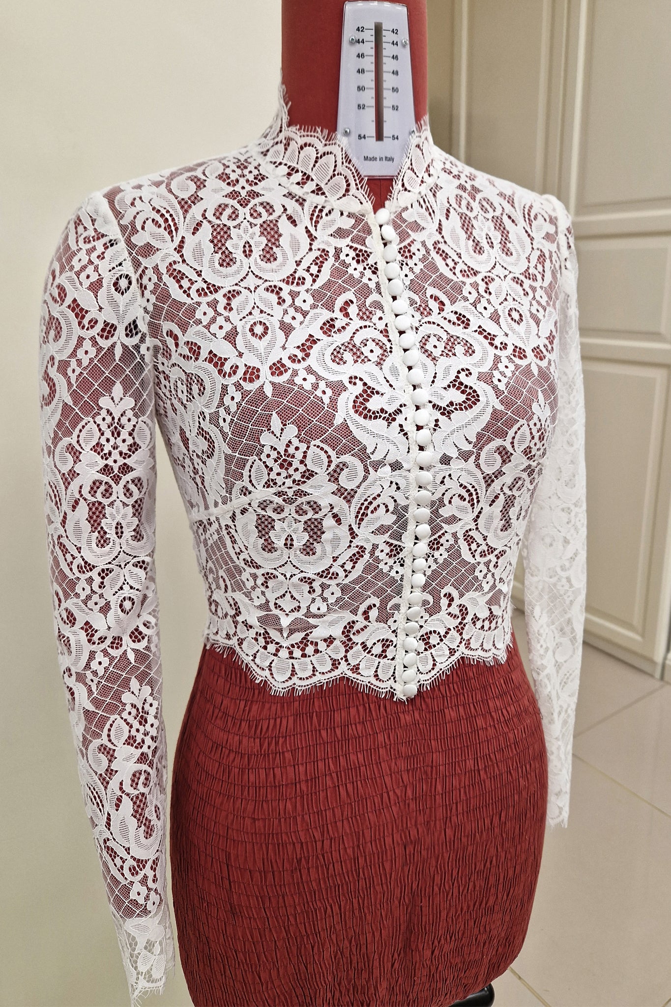 Lace Bolero with Front Buttoning and Turtle Neckline | GRACE