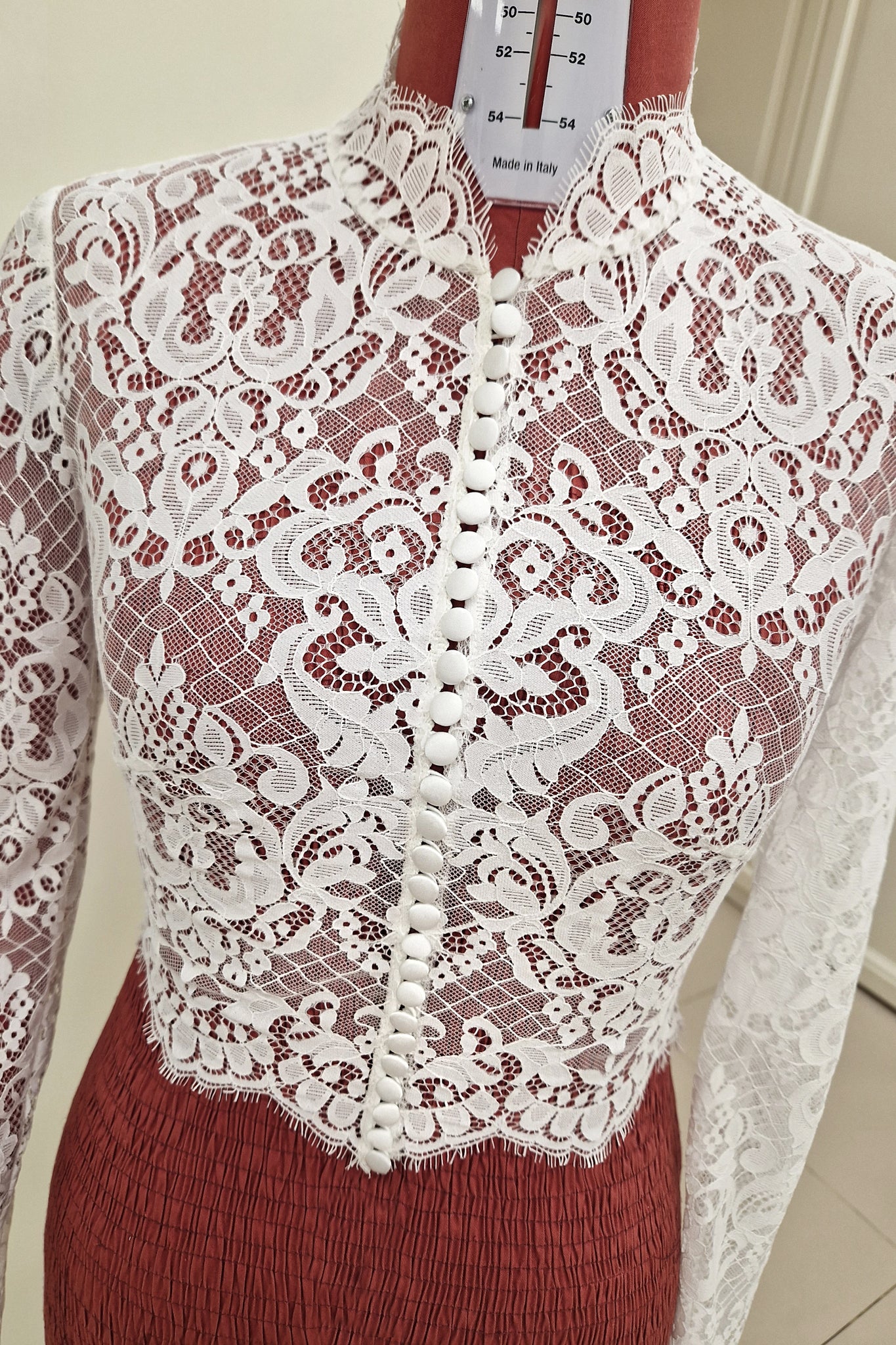 Lace Bolero with Front Buttoning and Turtle Neckline | GRACE