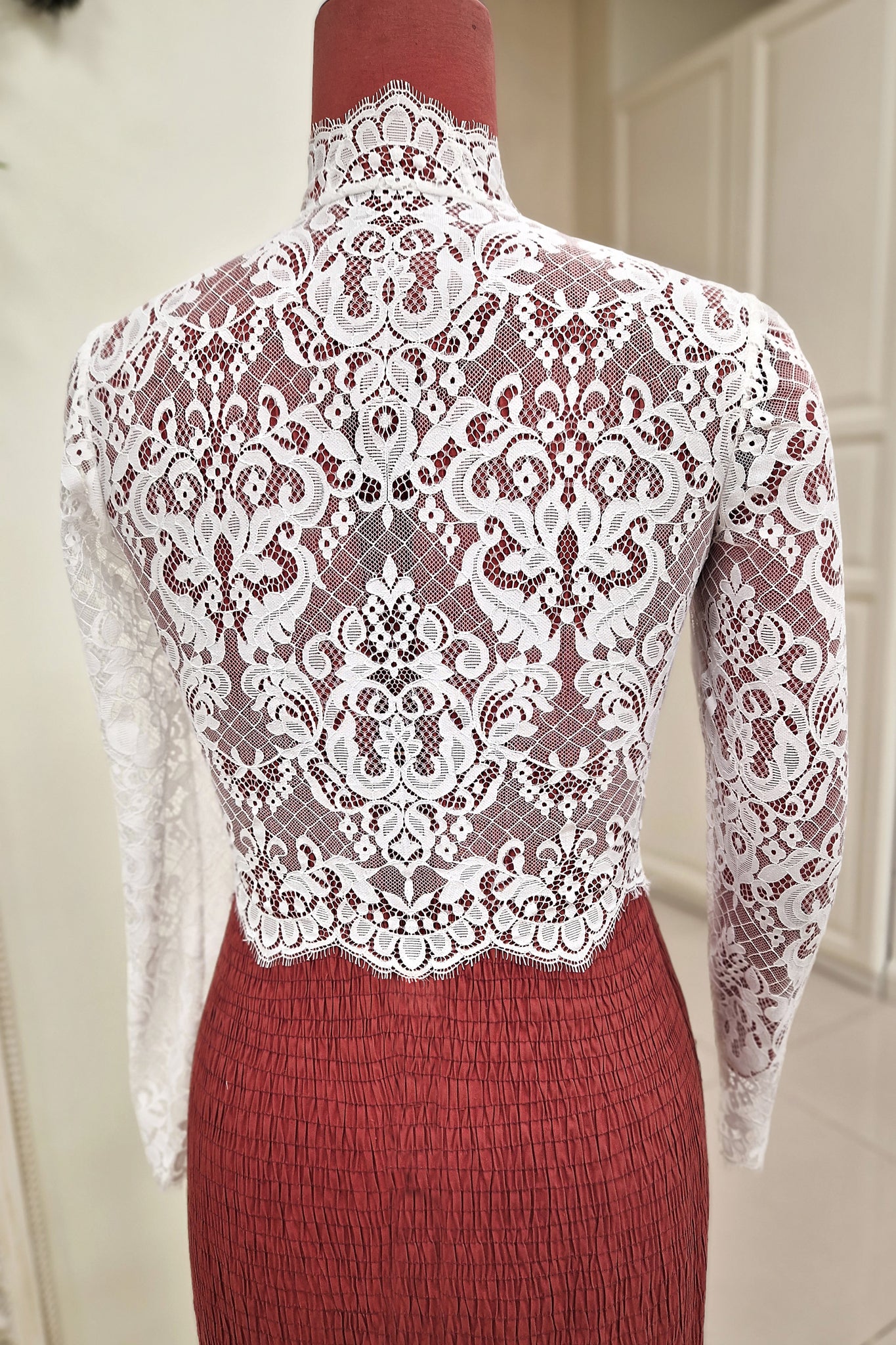Lace Bolero with Front Buttoning and Turtle Neckline | GRACE