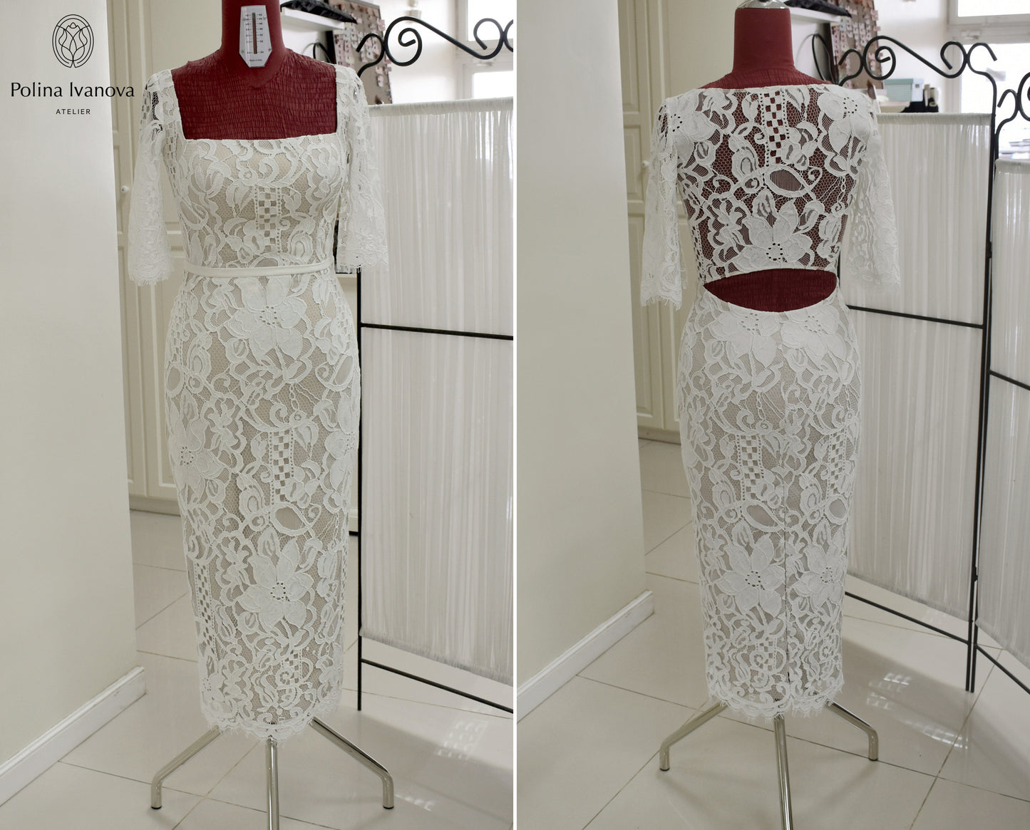 Cocktail Lace Midi Dress | Maya