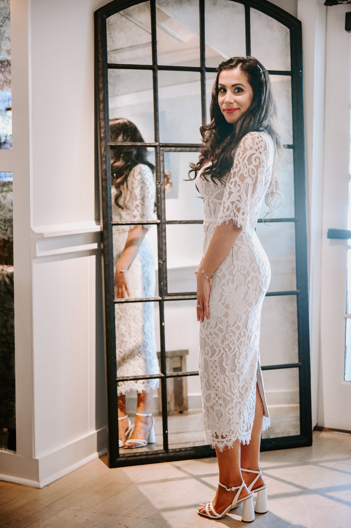 Cocktail Lace Midi Dress | Maya