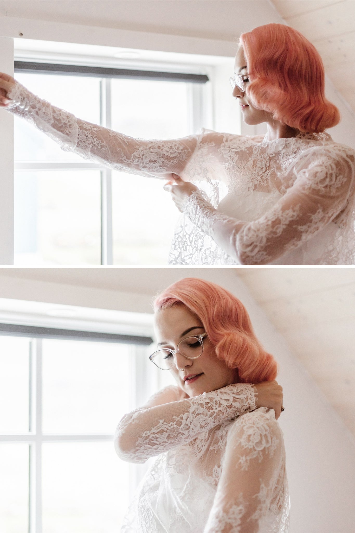 Turtleneck Bolero in Rose Pattern Alencon lace