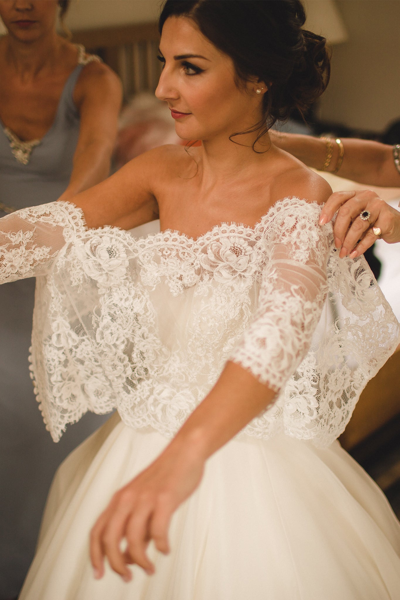 Off Shoulder Long Sleeve Lace Bolero For Wedding Dress Polina Ivanova Atelier Off-shoulder Bolero Lace Off Shoulder Long Sleeve Lace Bolero For Wedding Dress Polina Ivanova Atelier Off-shoulder Bolero Lace