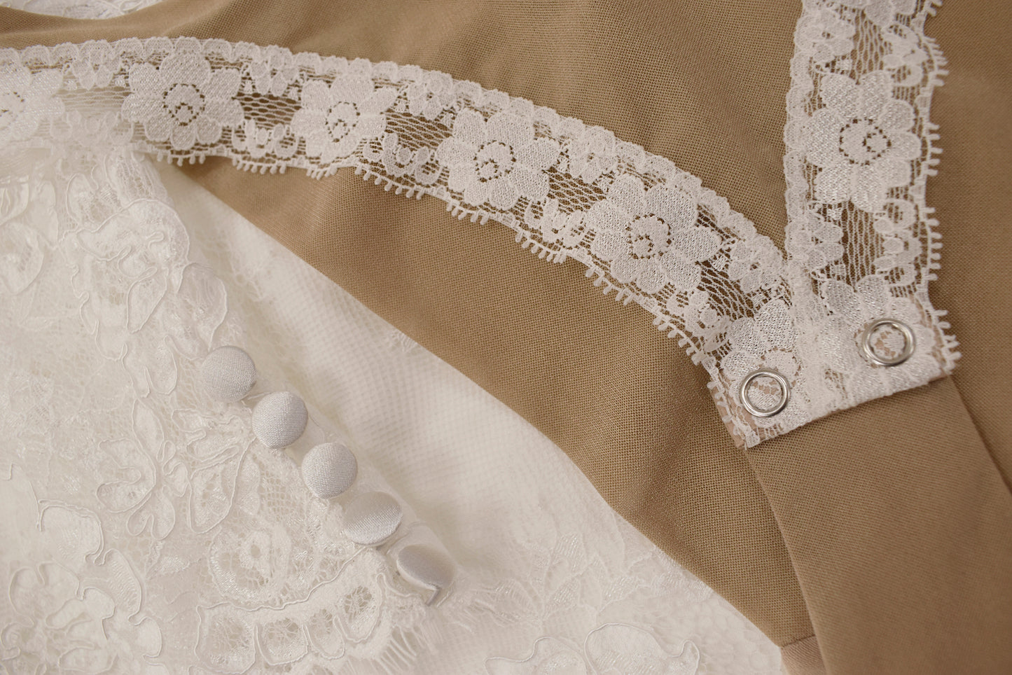 Semi-sheer Lace Wedding Bodysuit