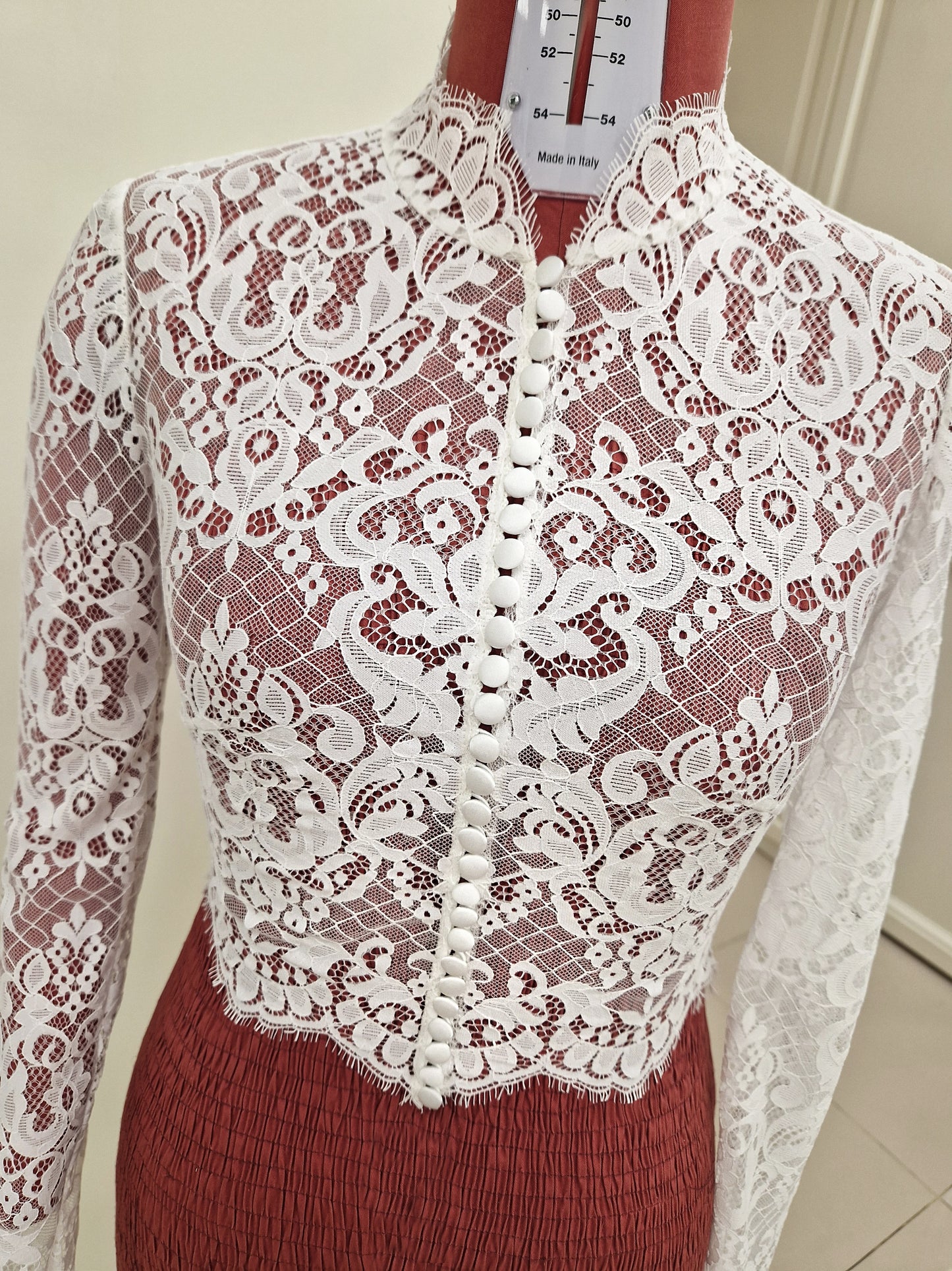 Lace Bolero with Front Buttoning and Turtle Neckline | GRACE