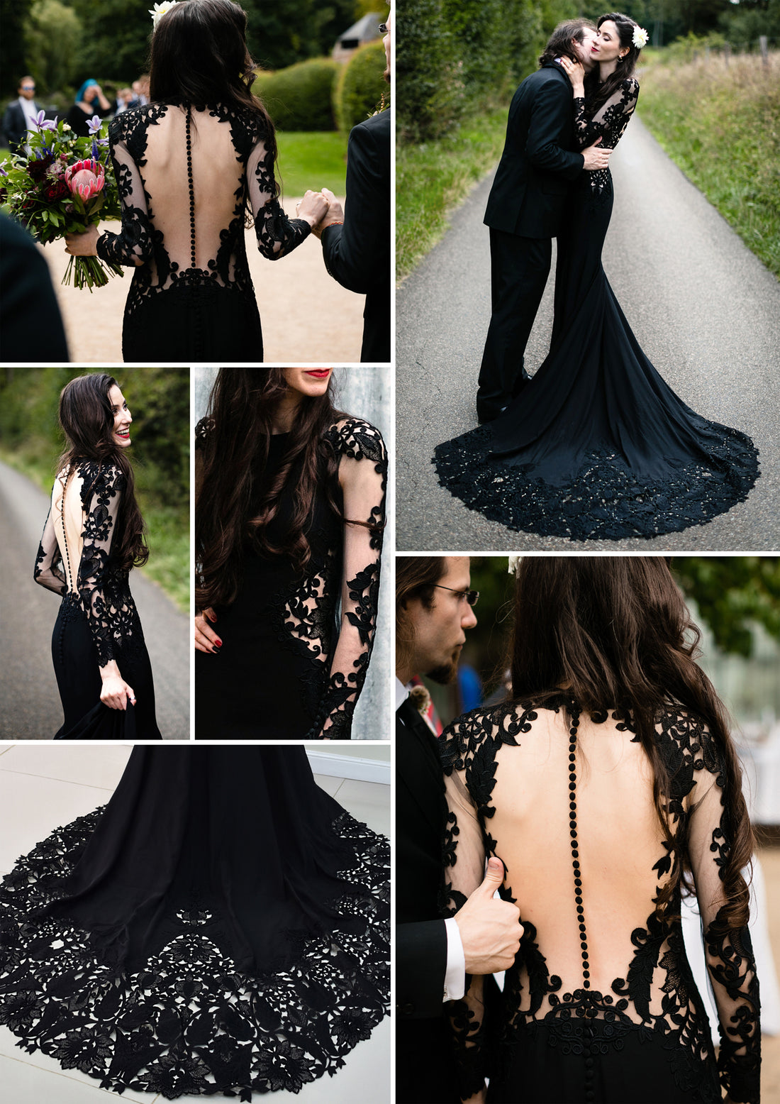 Polina Ivanova Atelier | Aurora | Black lace wedding dress, Handmade ...