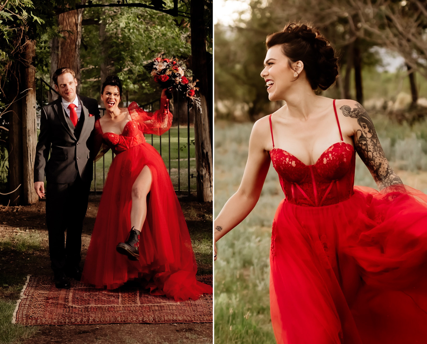 Enya | Red Ball Gown Tulle Skirt