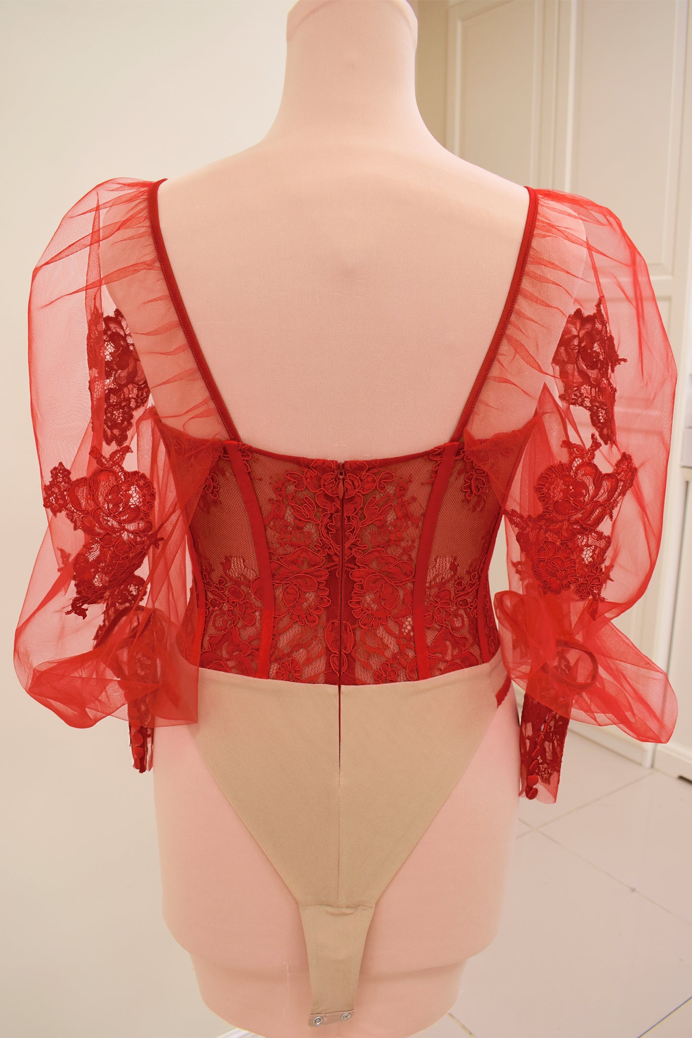 Enya | Red Lace Bodysuit