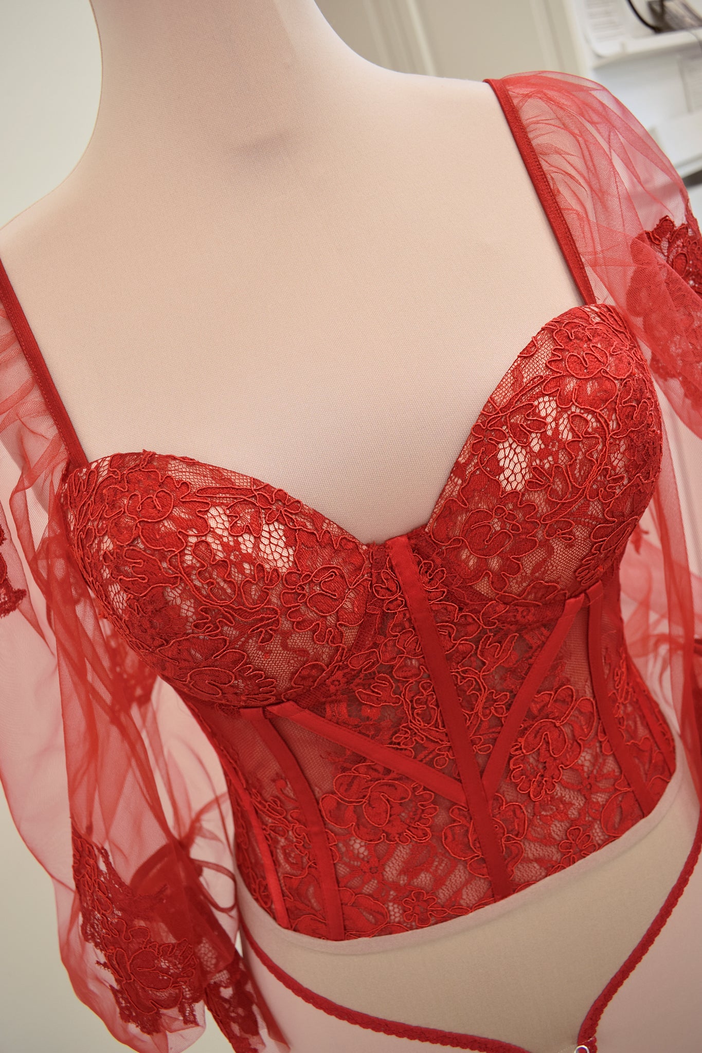 Enya | Red Lace Bodysuit