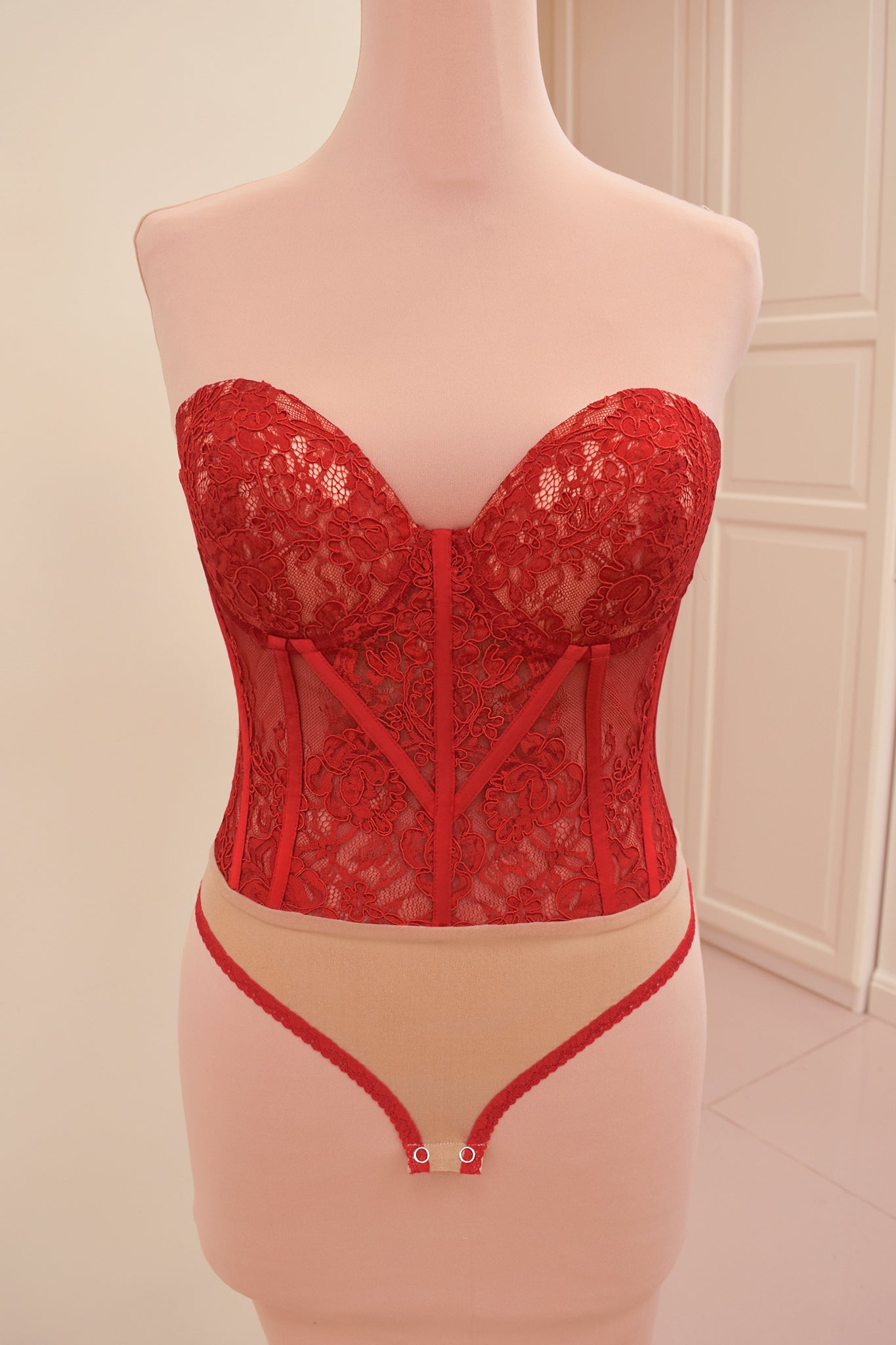 Enya | Red Lace Bodysuit