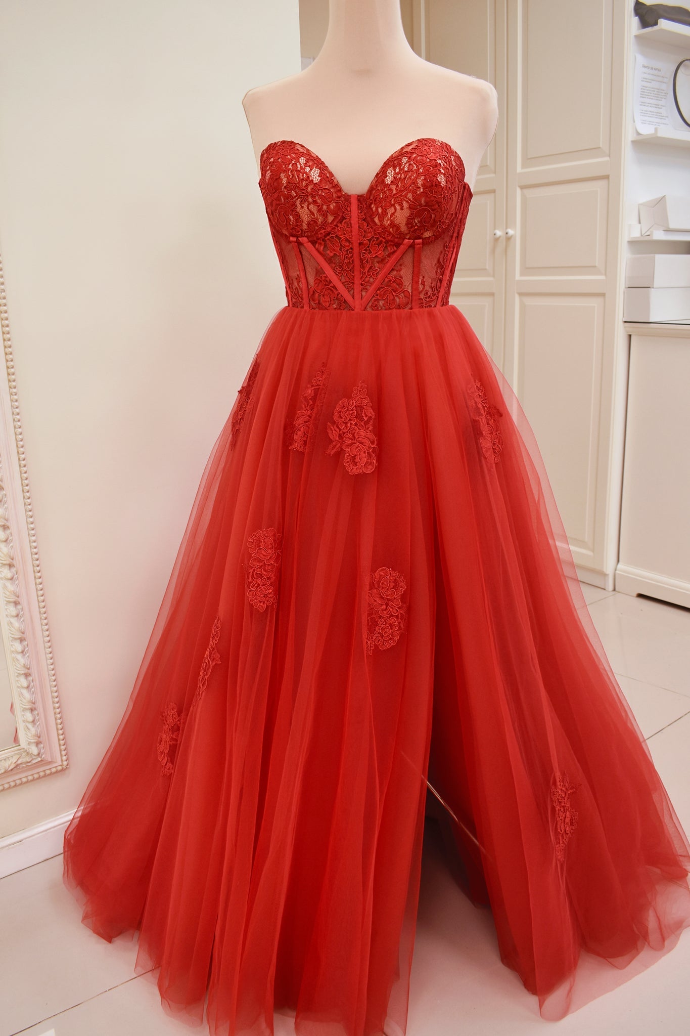 Enya | Red Ball Gown Tulle Skirt
