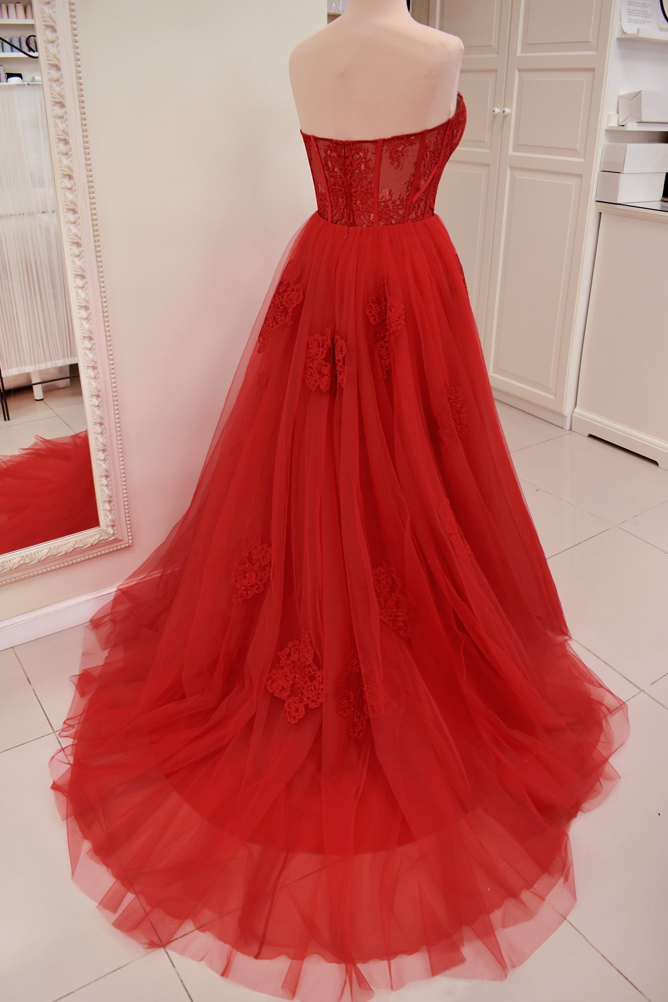 Enya | Red Ball Gown Tulle Skirt