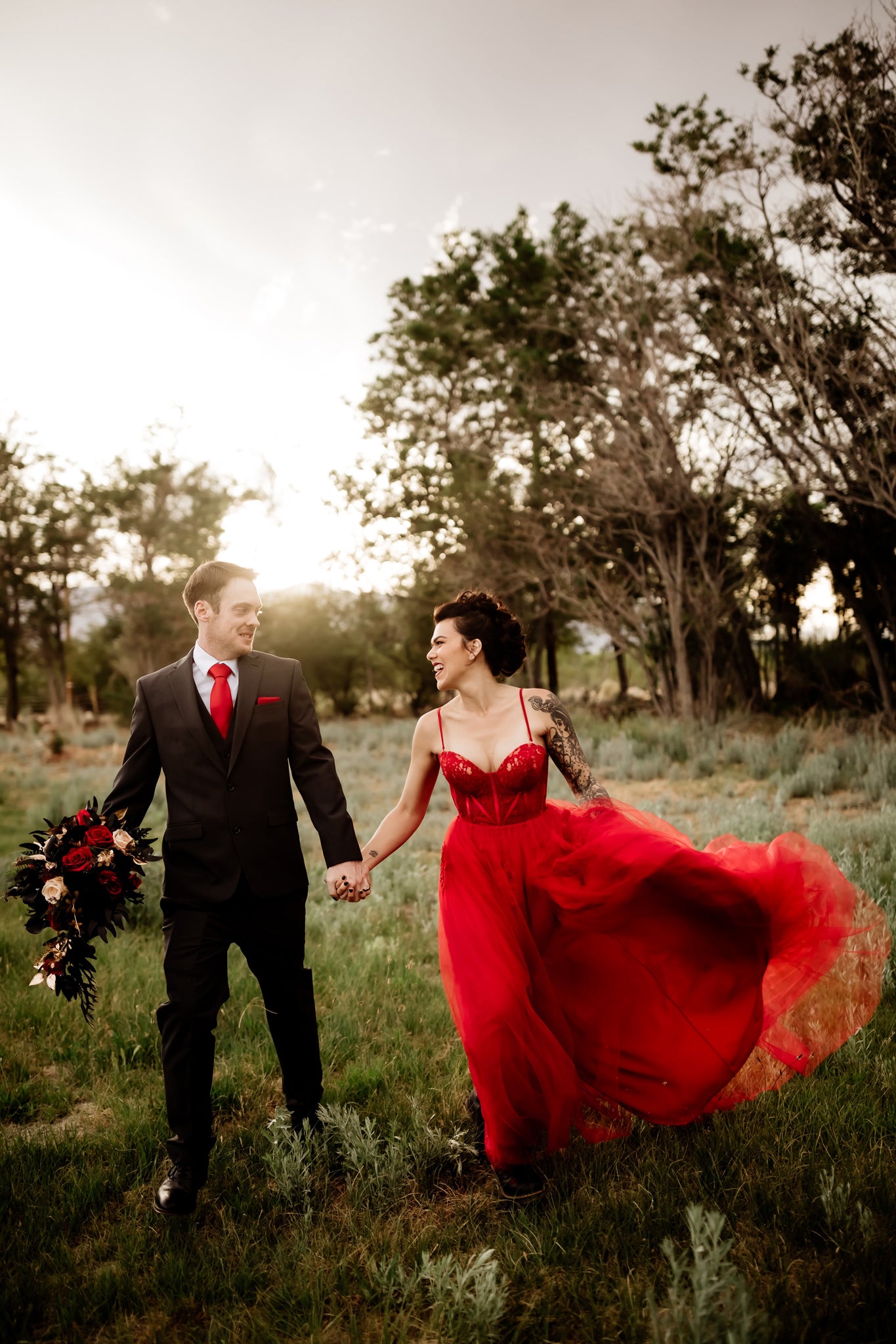 Enya | Red Ball Gown Tulle Skirt