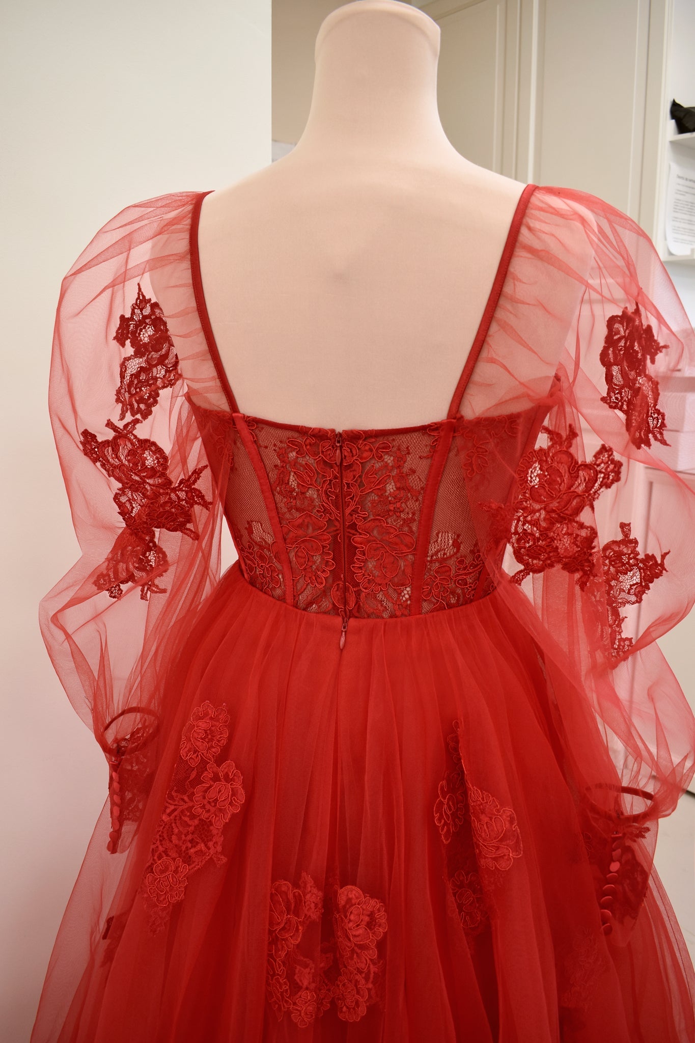 Enya | Red Ball Gown Tulle Skirt