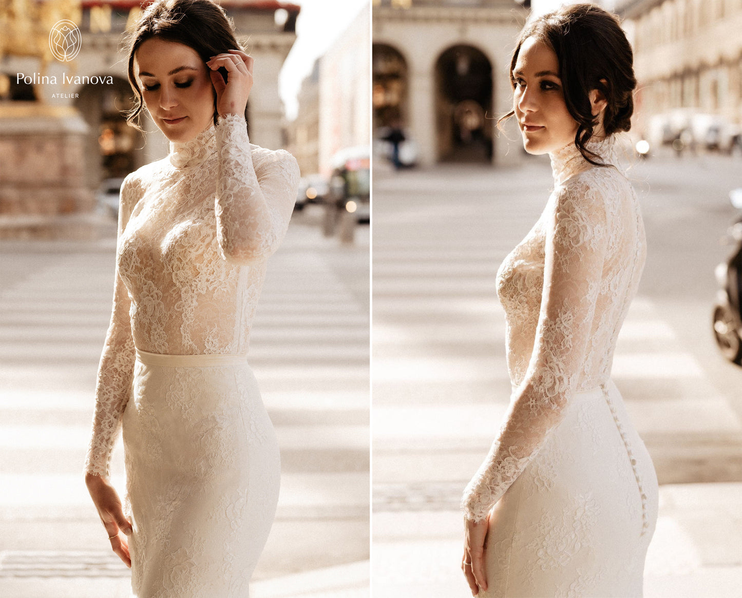 Lace Long Sleeves Bridal Bodysuit / Aurelia – Bridal Separates