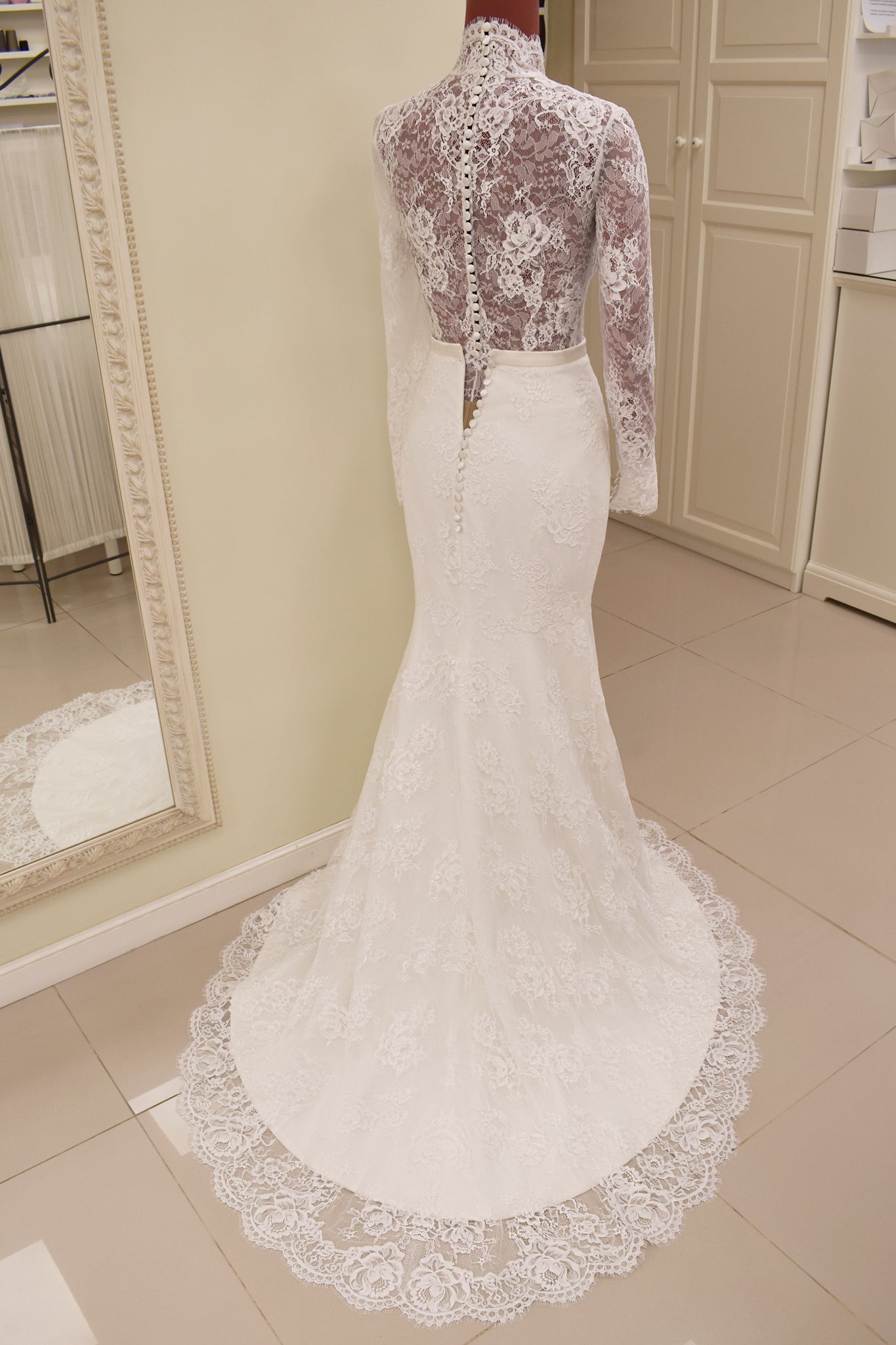 Semi-sheer Lace Wedding Bodysuit